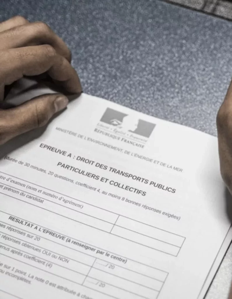 feuille examen vtc
